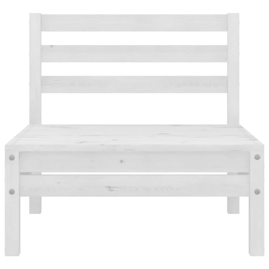 7-tlg. Garten-Lounge-Set Weiss Massivholz Kiefer